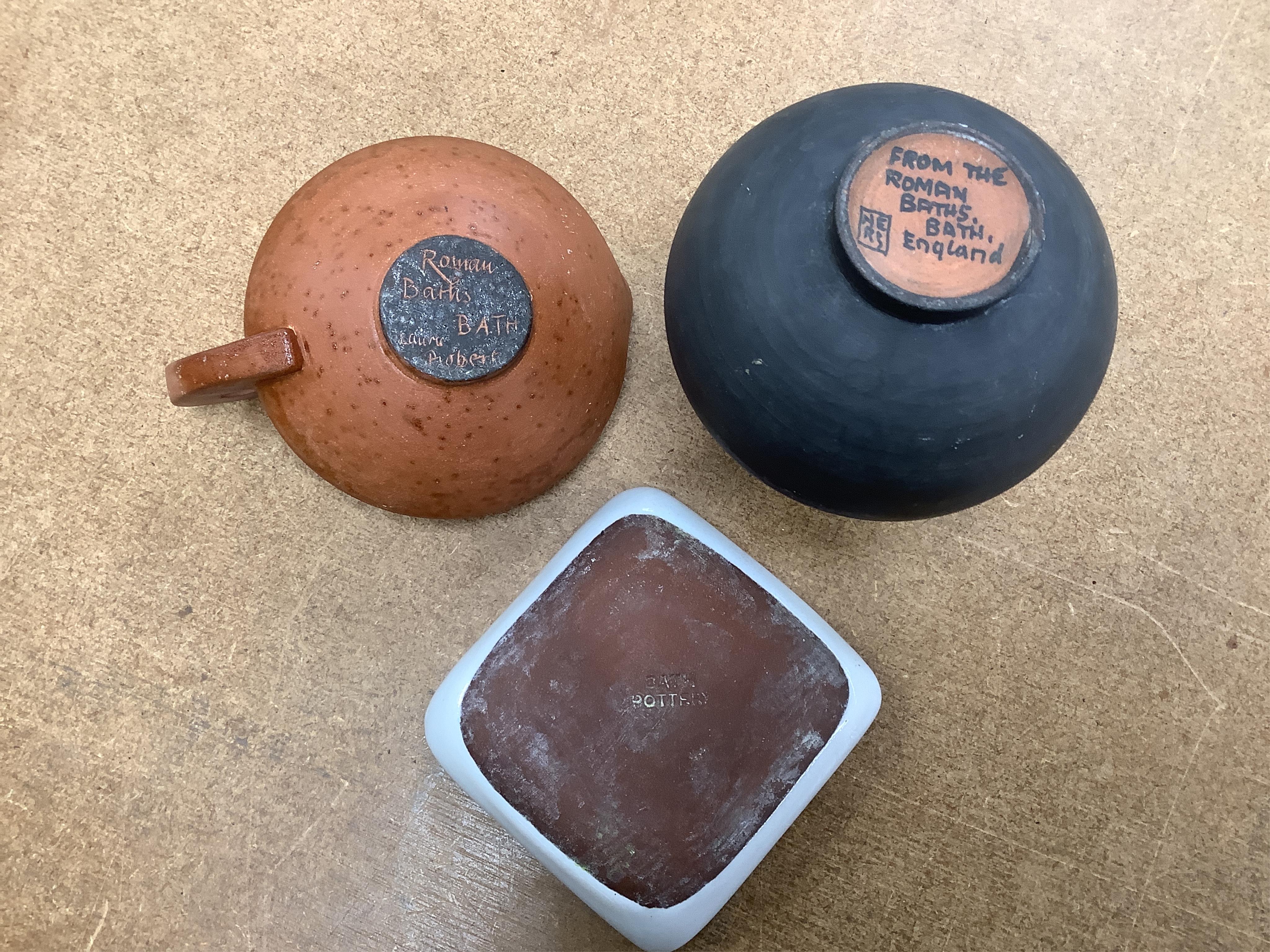A collection of Bath and other signed studio pottery, largest 28cm in diameter. Condition - mostly fair/good